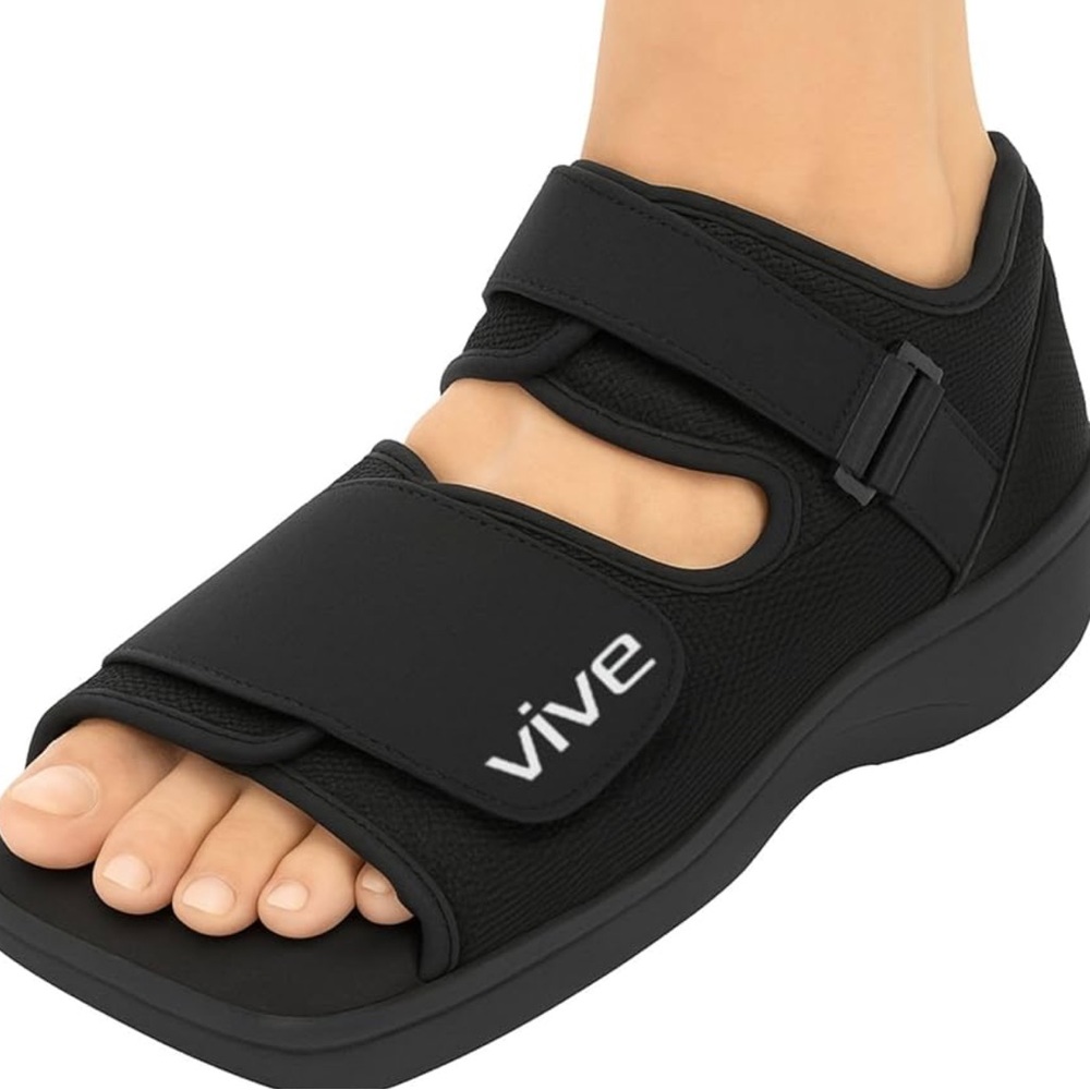NWT Women/Men’s Vive’s Black Orthopedic Post Op Shoe, Black, Size Large